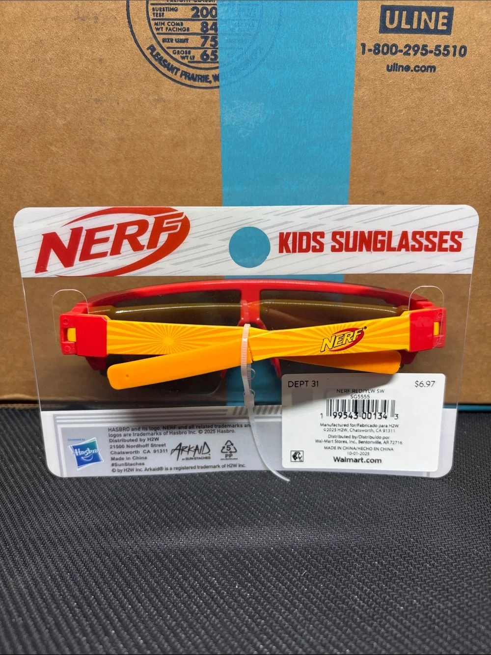 Nerf Kids Sunglasses in Red with Yellow Accent